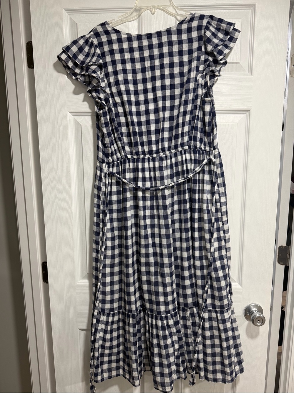 Old Navy Navy and White Gingham Midi Dress - Picture 3 of 3